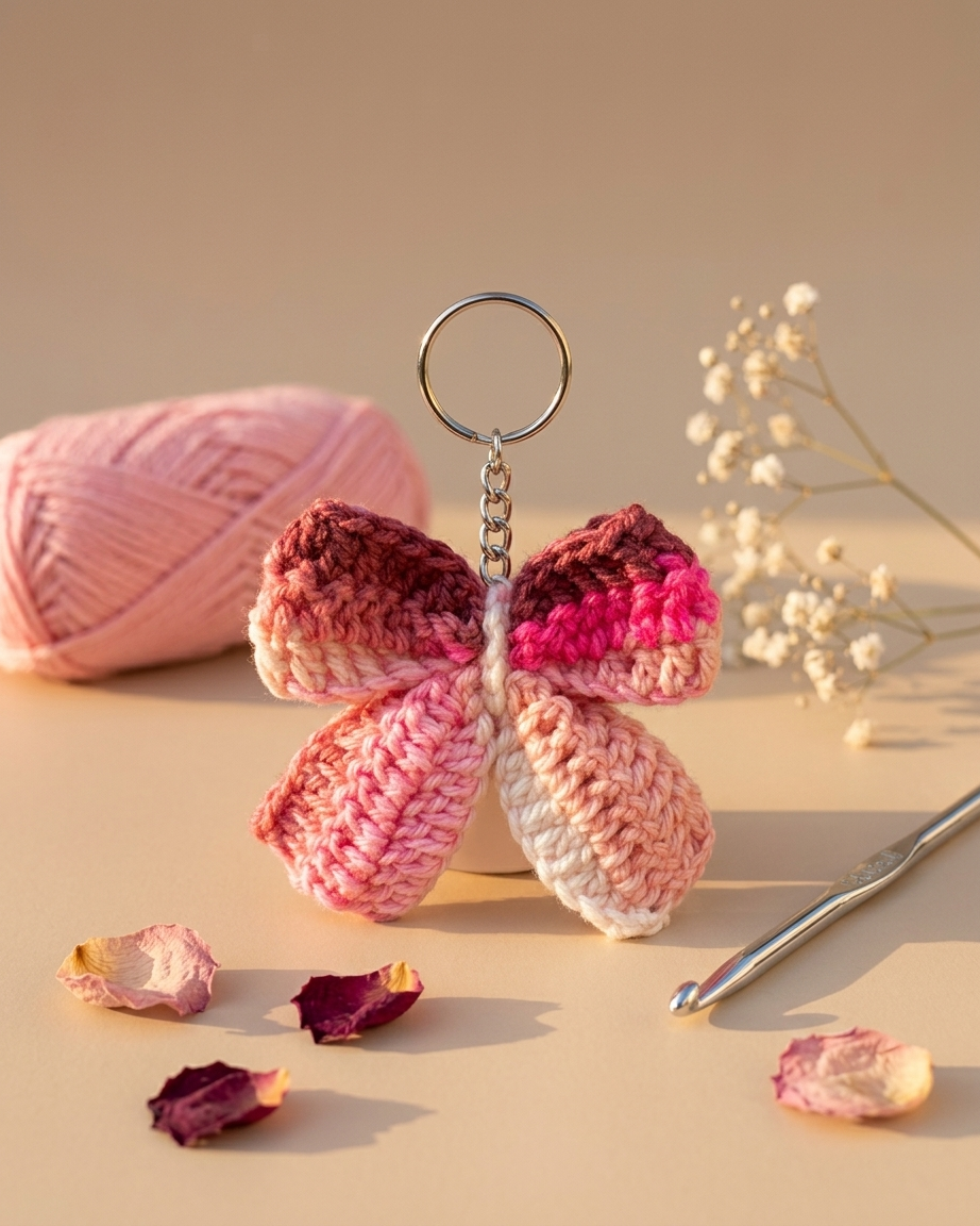 The Crochet Butterfly Keychain — Handmade Ombre Bag Charm 🦋
