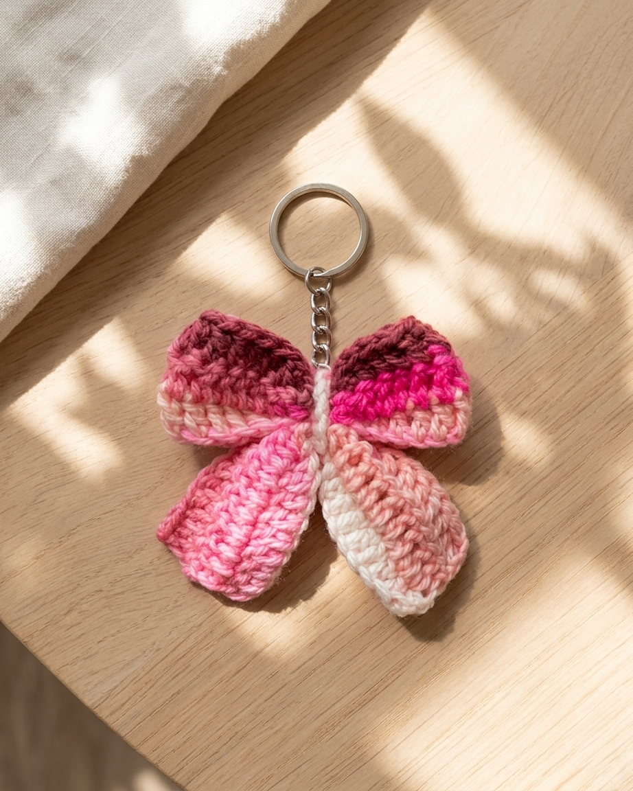 The Crochet Butterfly Keychain — Handmade Ombre Bag Charm 🦋