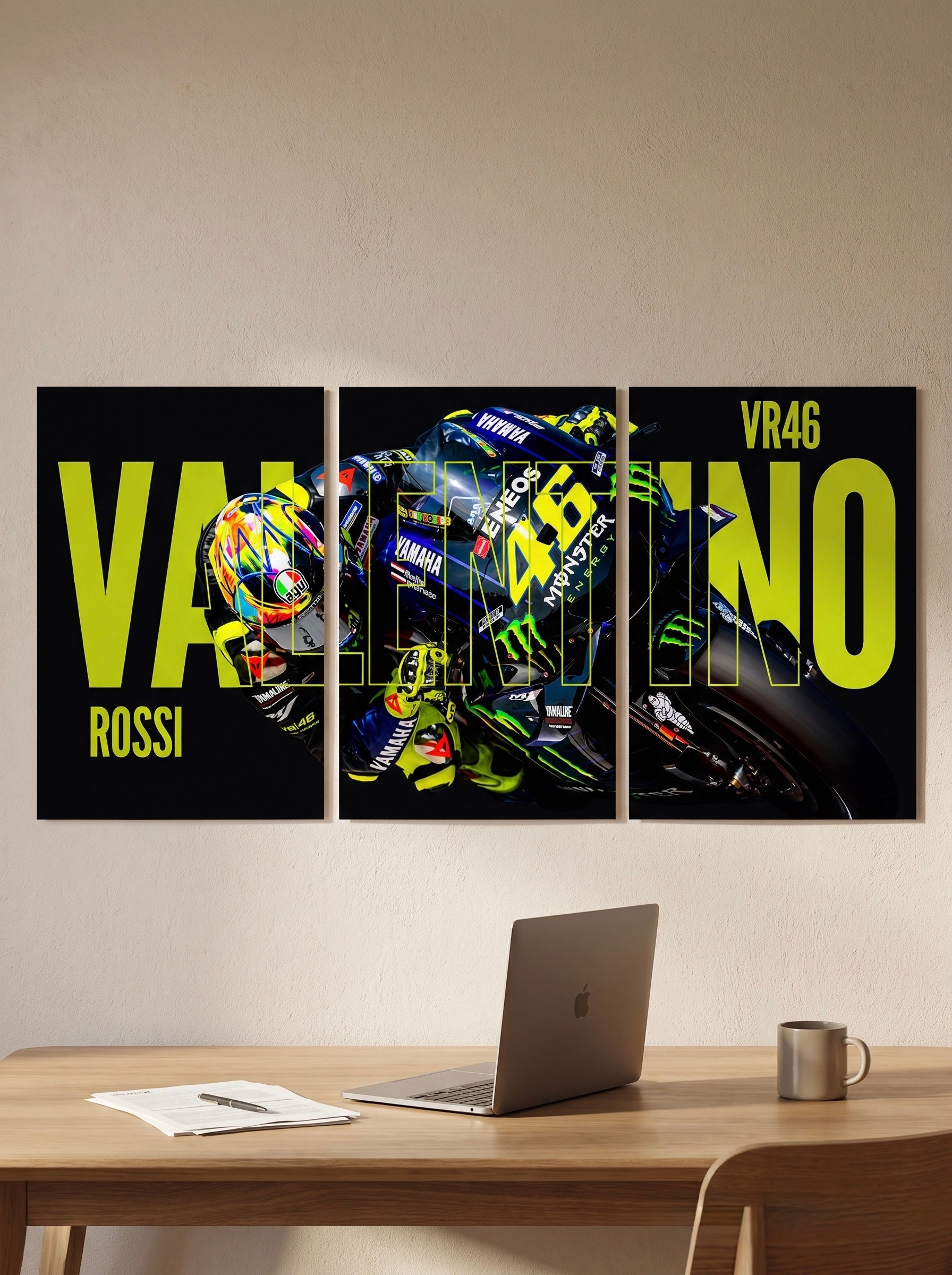 Valentino Rossi VR46 Split Poster - Set of 3