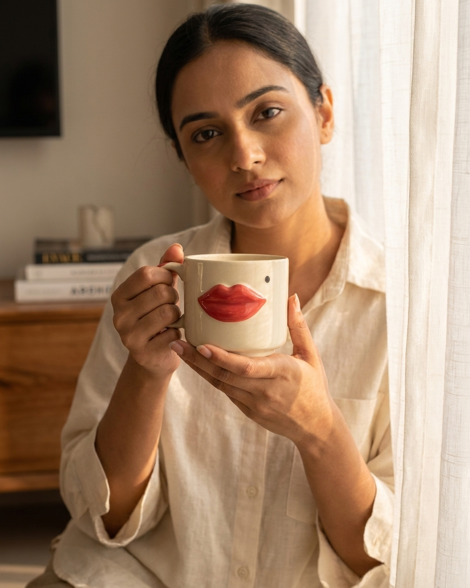 The Lips Mug | Set of 2 - 3D Ceramic Kiss Duo 💋