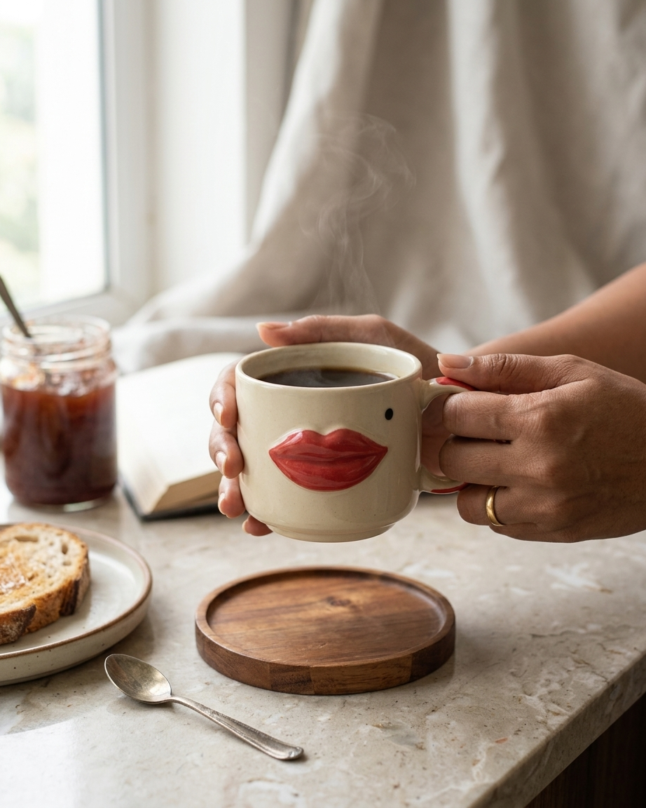 The Lips Mug | Set of 2 - 3D Ceramic Kiss Duo 💋
