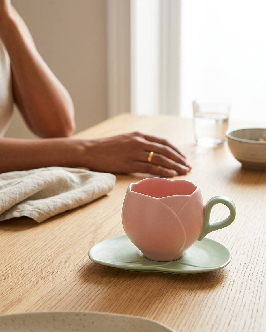 The Tulip Cup — Ceramic Tea Set 🌷