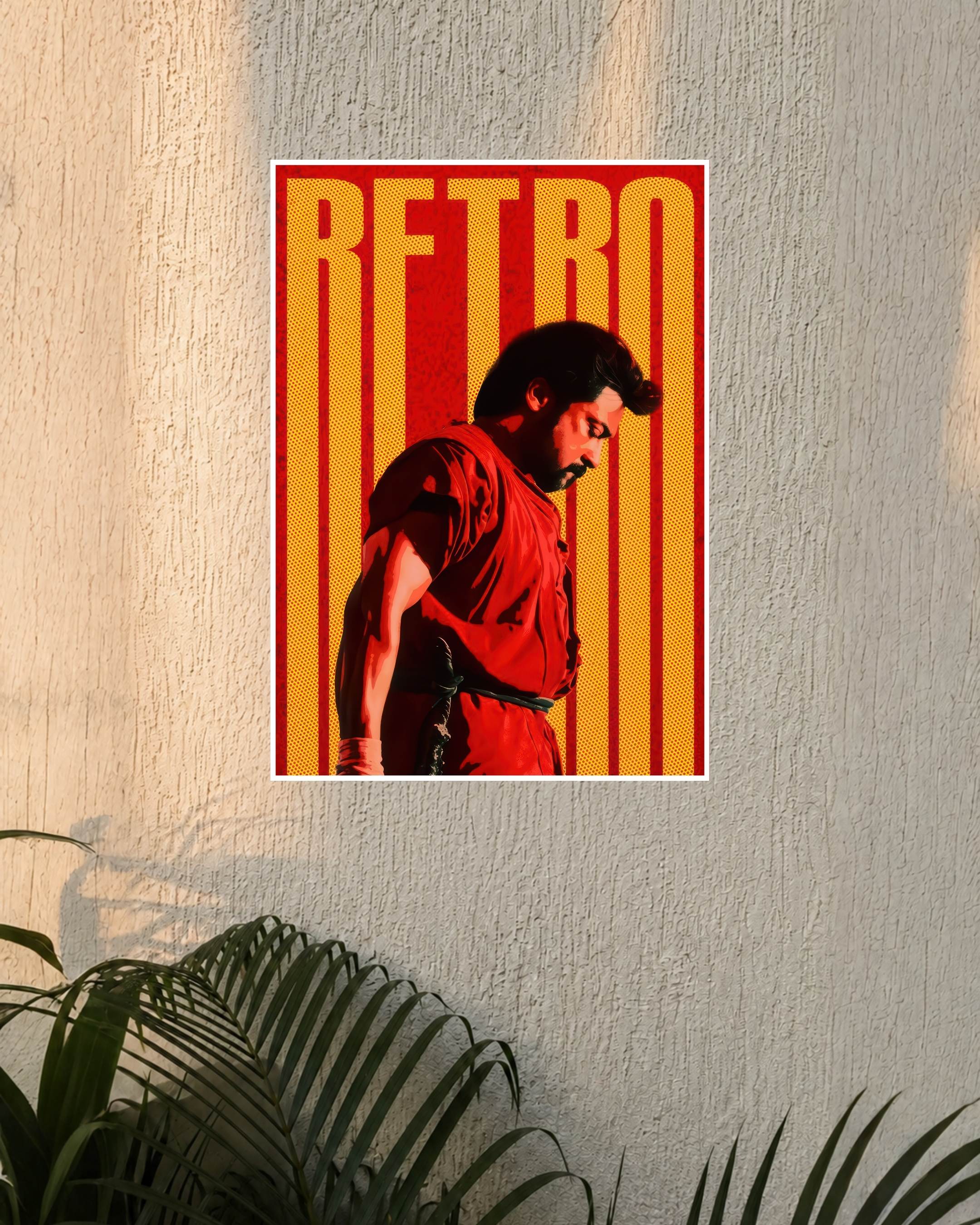 Retro – Suriya Red Warrior Halftone Movie Poster