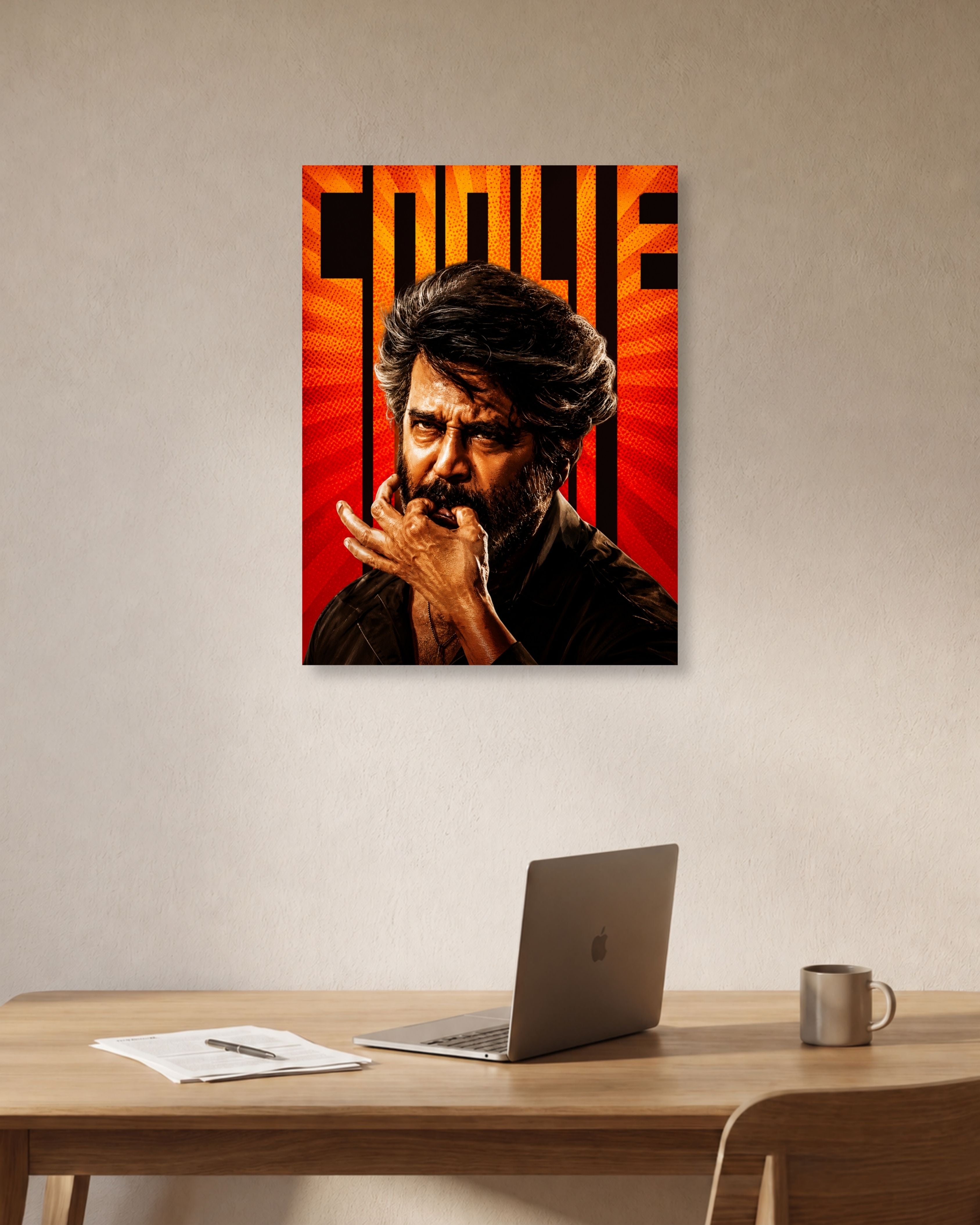 Coolie – Rajinikanth Intense Portrait Movie Poster