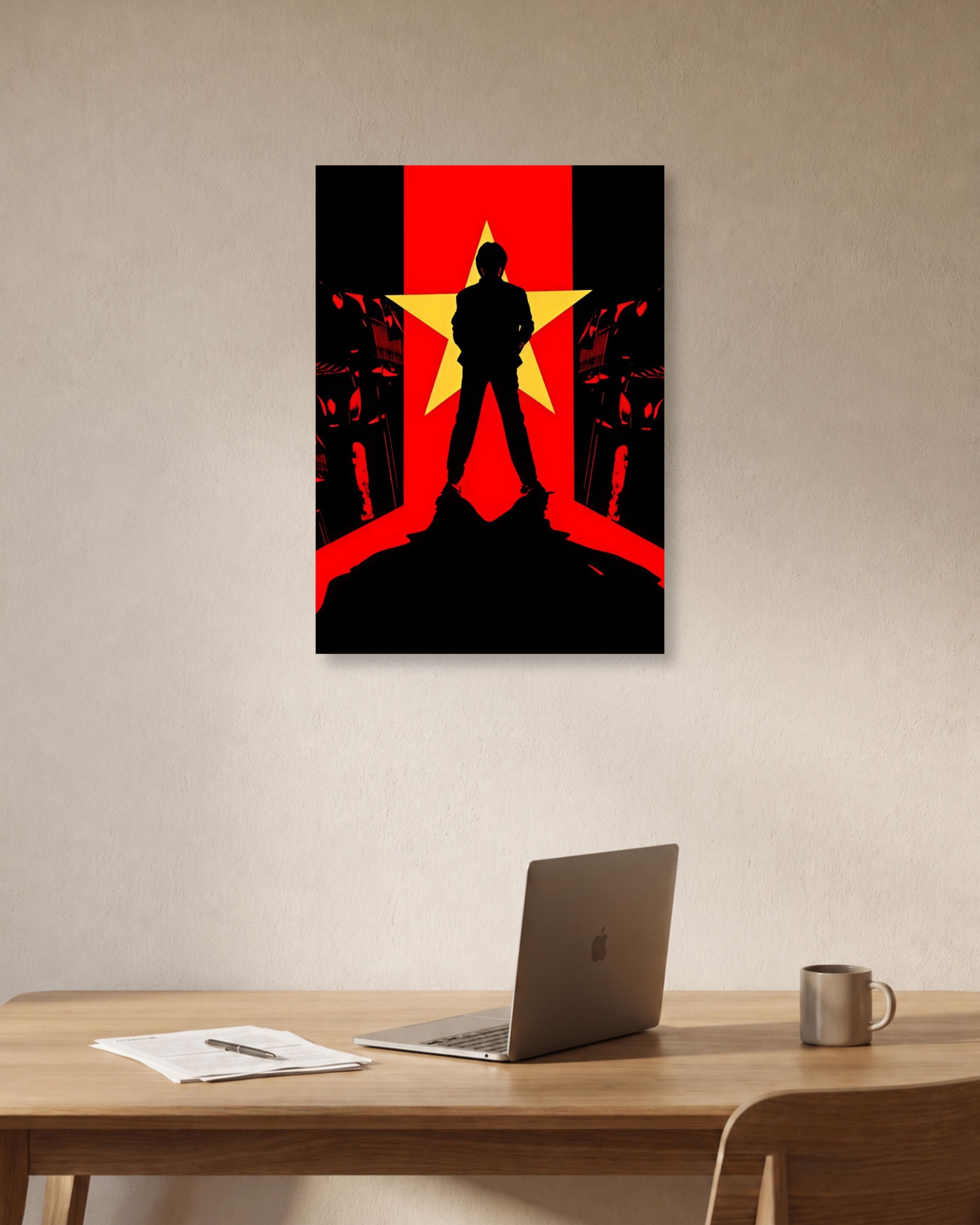 Heroic Figure – Rajinikanth Bold Star Silhouette Movie Poster