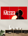 Lionel Messi Red Portrait Split Poster