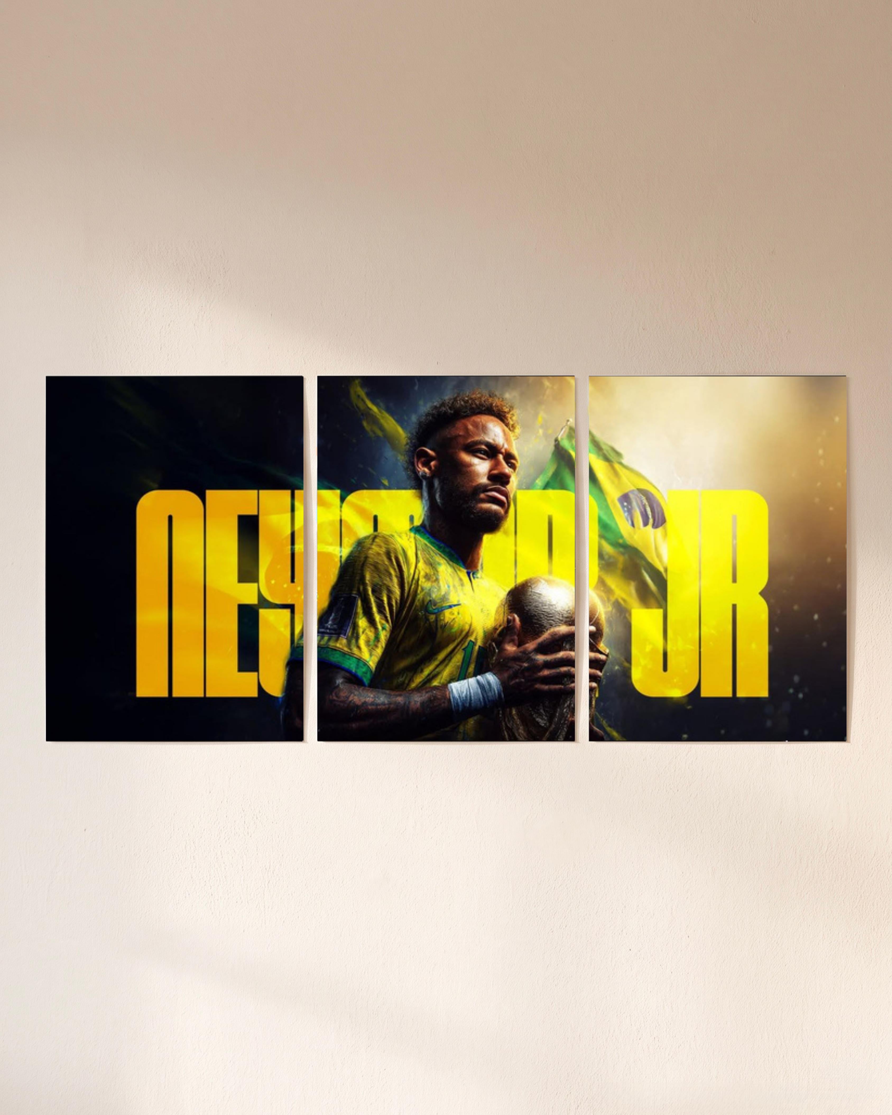 Neymar Jr Split Poster - Wall Mockup