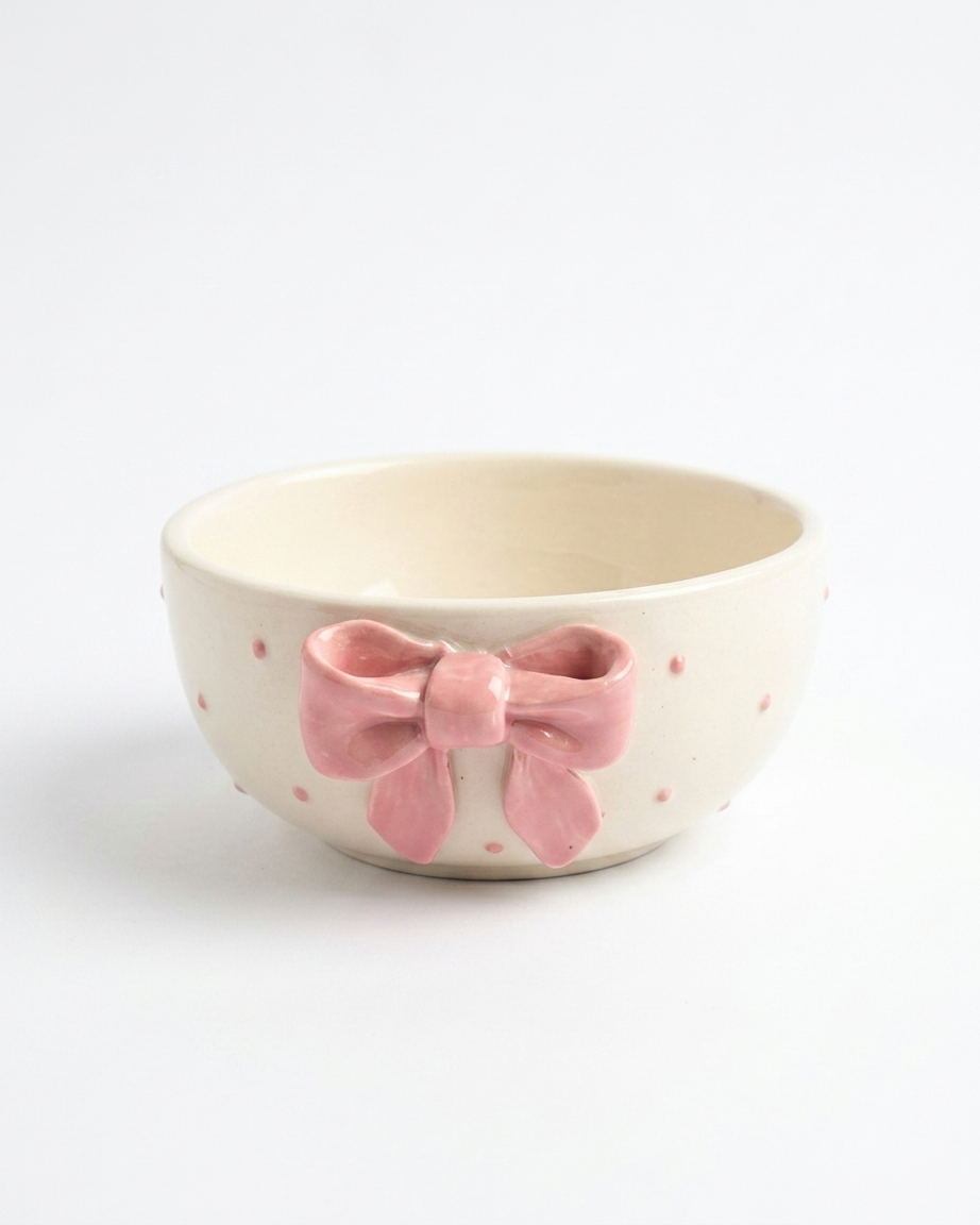 The Bow Bowl — Pink Ceramic Cutie 🎀 ( Pack of 2 )