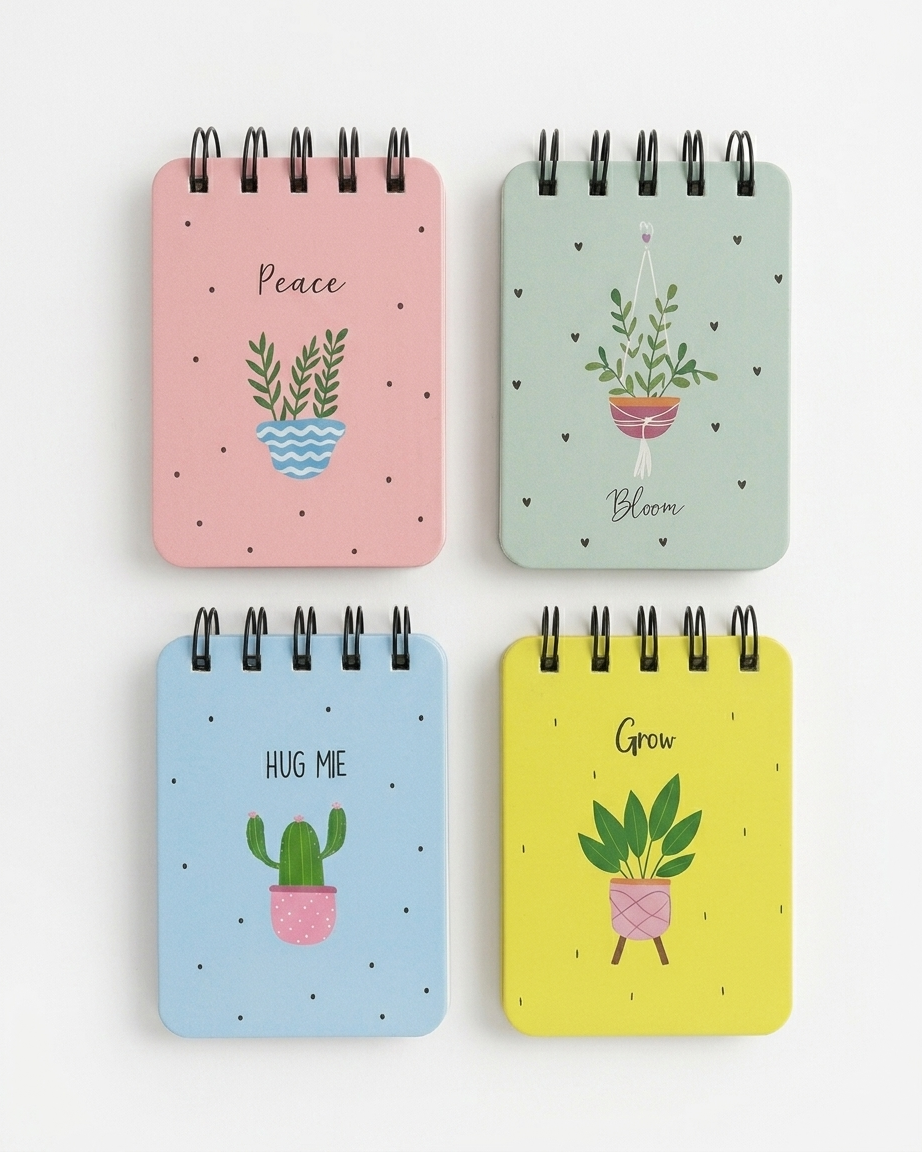 The Plant Gang Notebook Set — Pack of 4 Mini Memo Pads 🌿📓