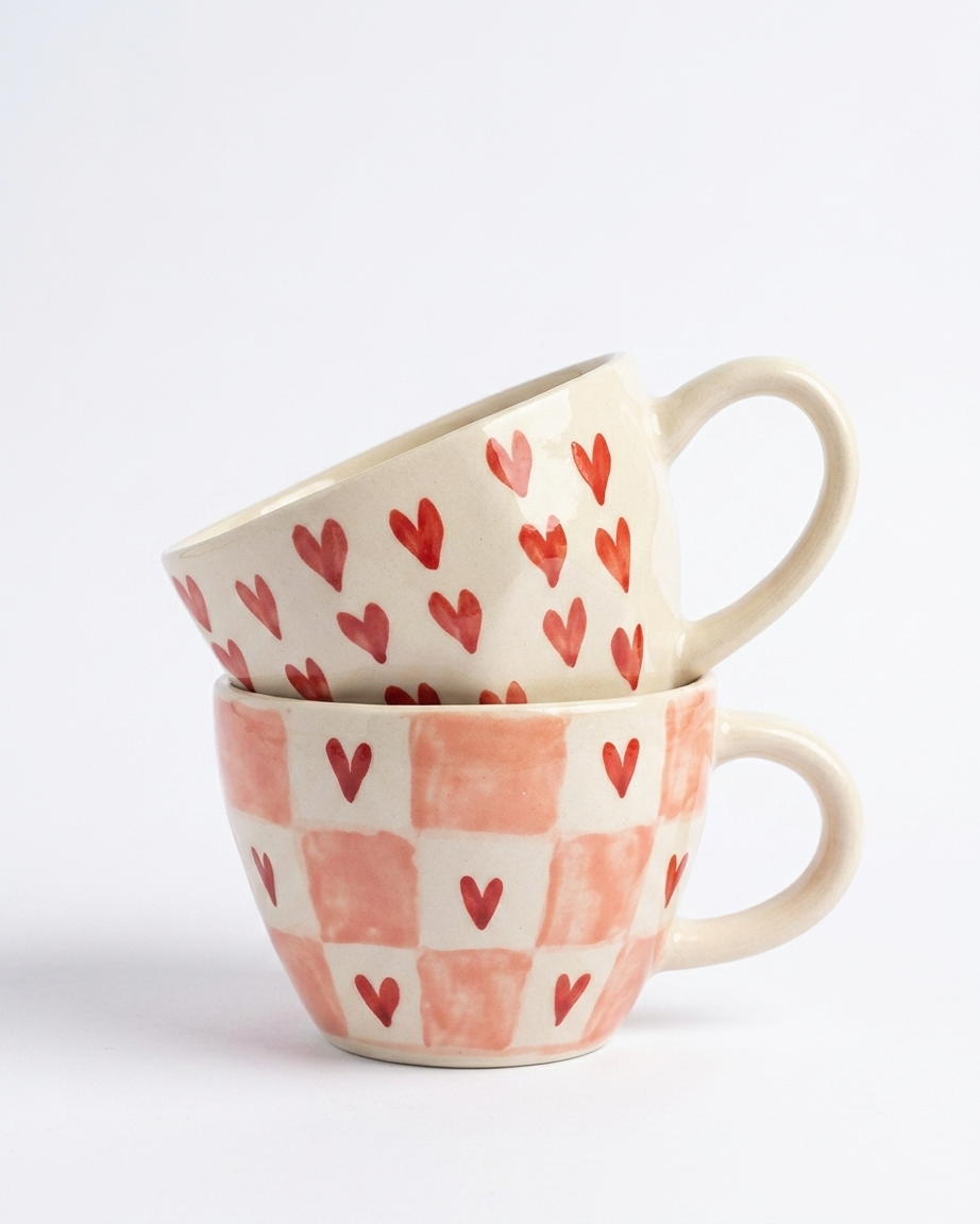 The Heart Duo Mug Set — 2 Ceramic Love Cups ❤️