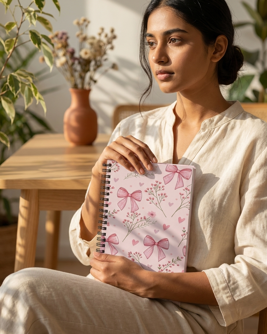 The Bow Notebook — A5 Spiral Journal 🎀