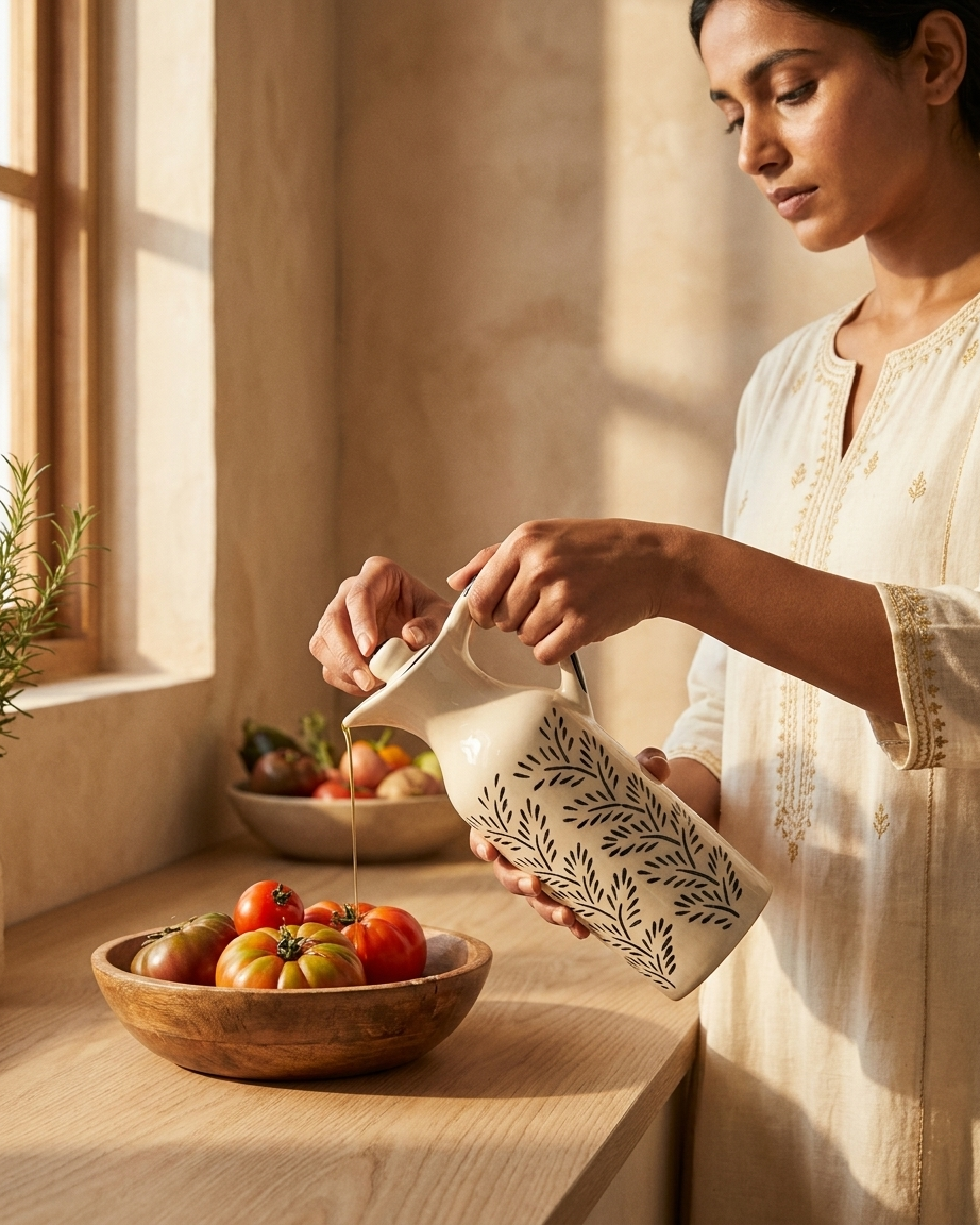 The Leaf Pitcher 300ml Set — 2 Ceramic Pouring Bottles 🌿