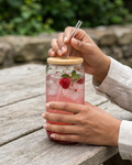 The Can Glass — Bamboo Lid & Glass Straw Set