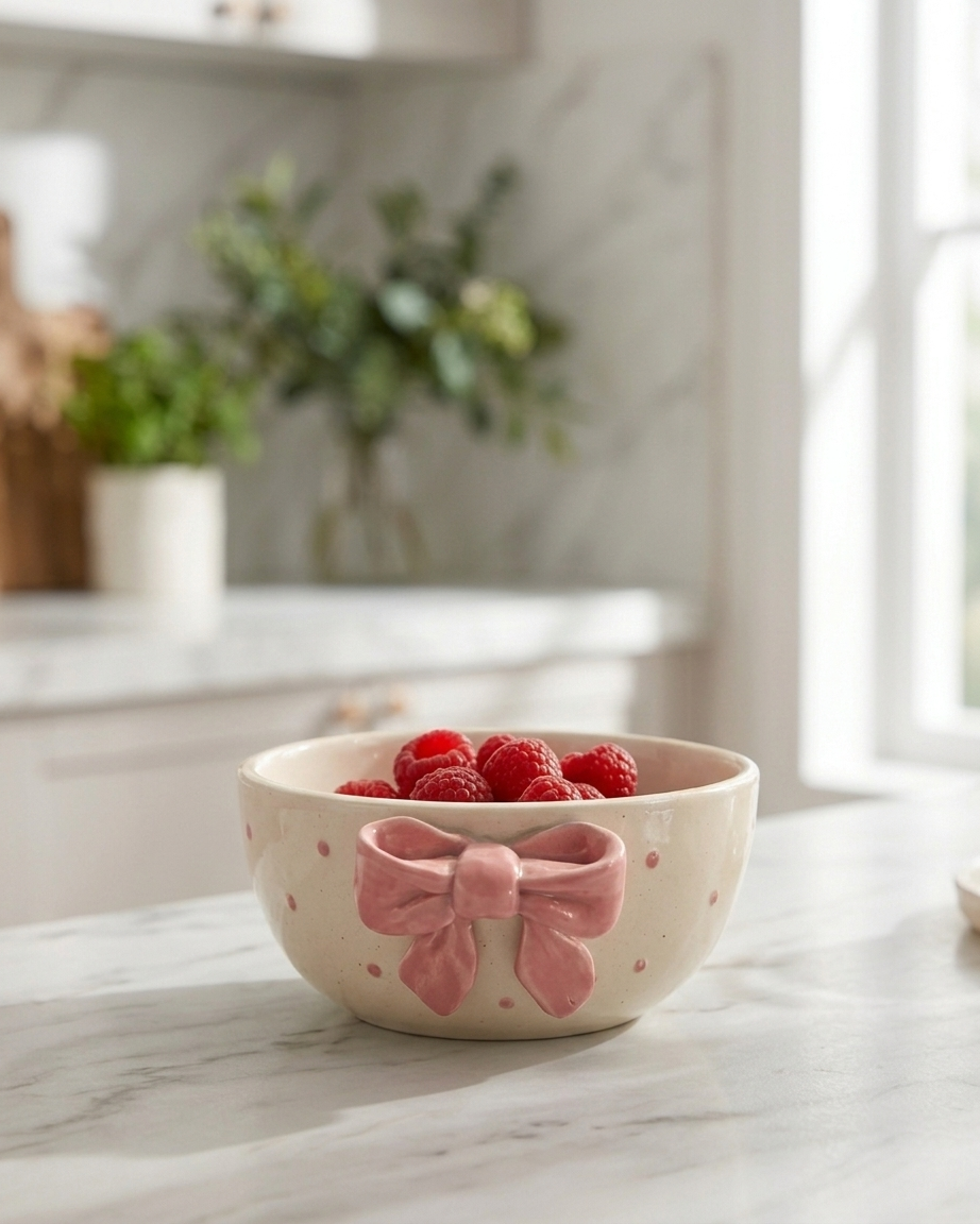 The Bow Bowl — Pink Ceramic Cutie 🎀 ( Pack of 2 )