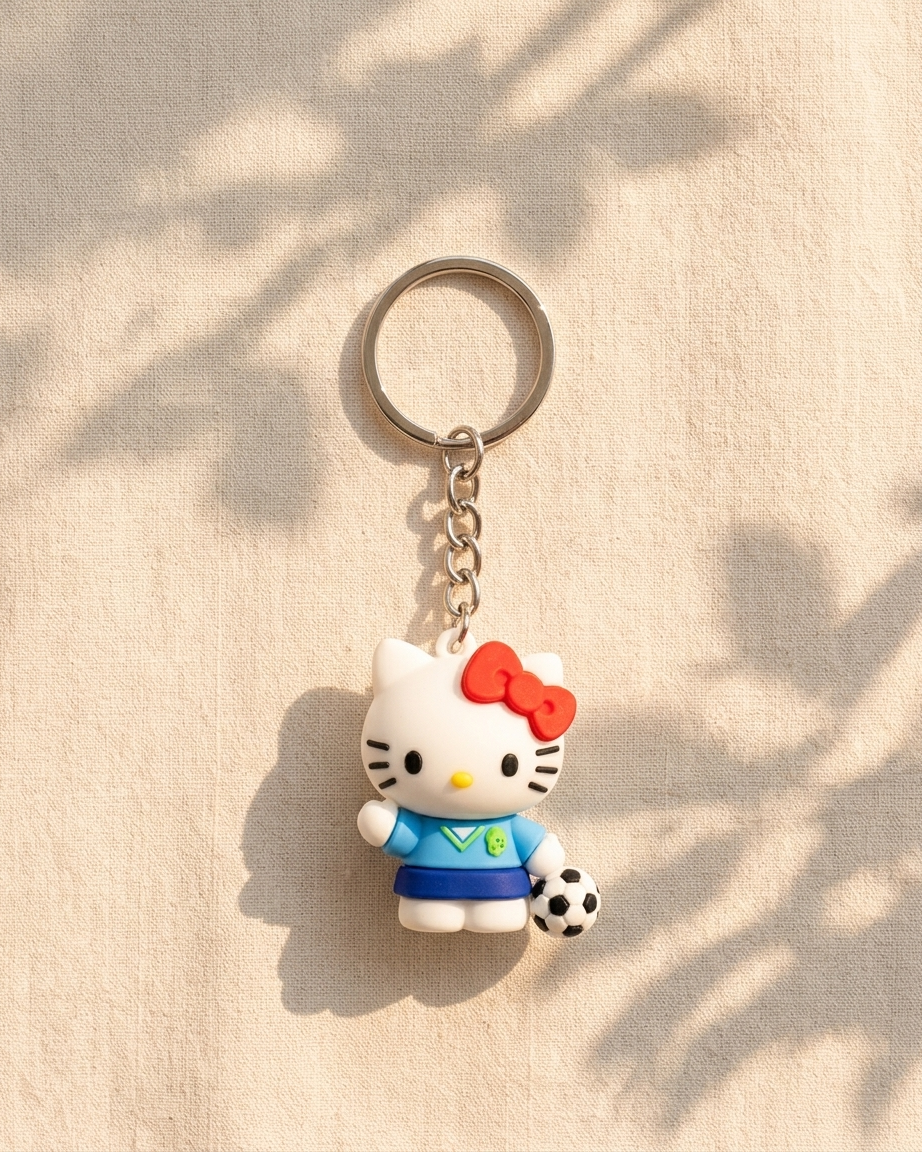The Kitty Footballer Keychain — Cute Character Keyring ⚽🎀