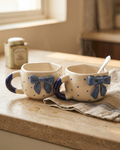 The Together Mug Set — Conjoined Ceramic Bow Duo 💙