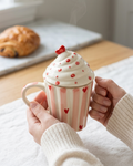 The Cupcake Mug — Ceramic Heart Mug with Whip Lid 🧁