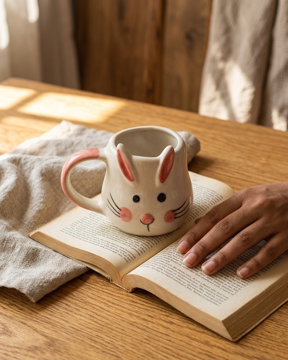 The Bunny Mug — Ceramic Face Cup 🐰