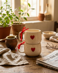 The Chunky Heart Mug Set — Ceramic Couple Duo 🎀❤️