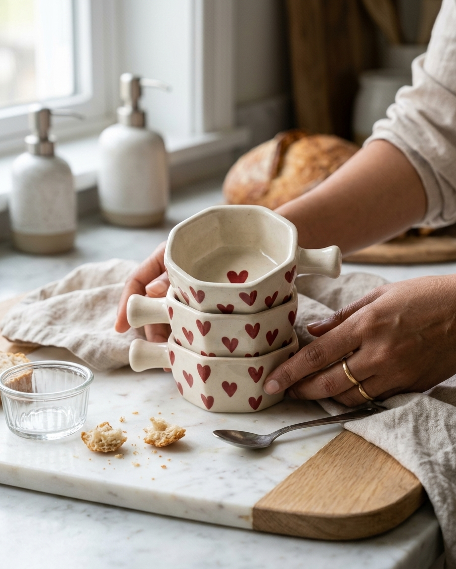 The Heart Pan Set — 6 Ceramic Love Dishes 🫶