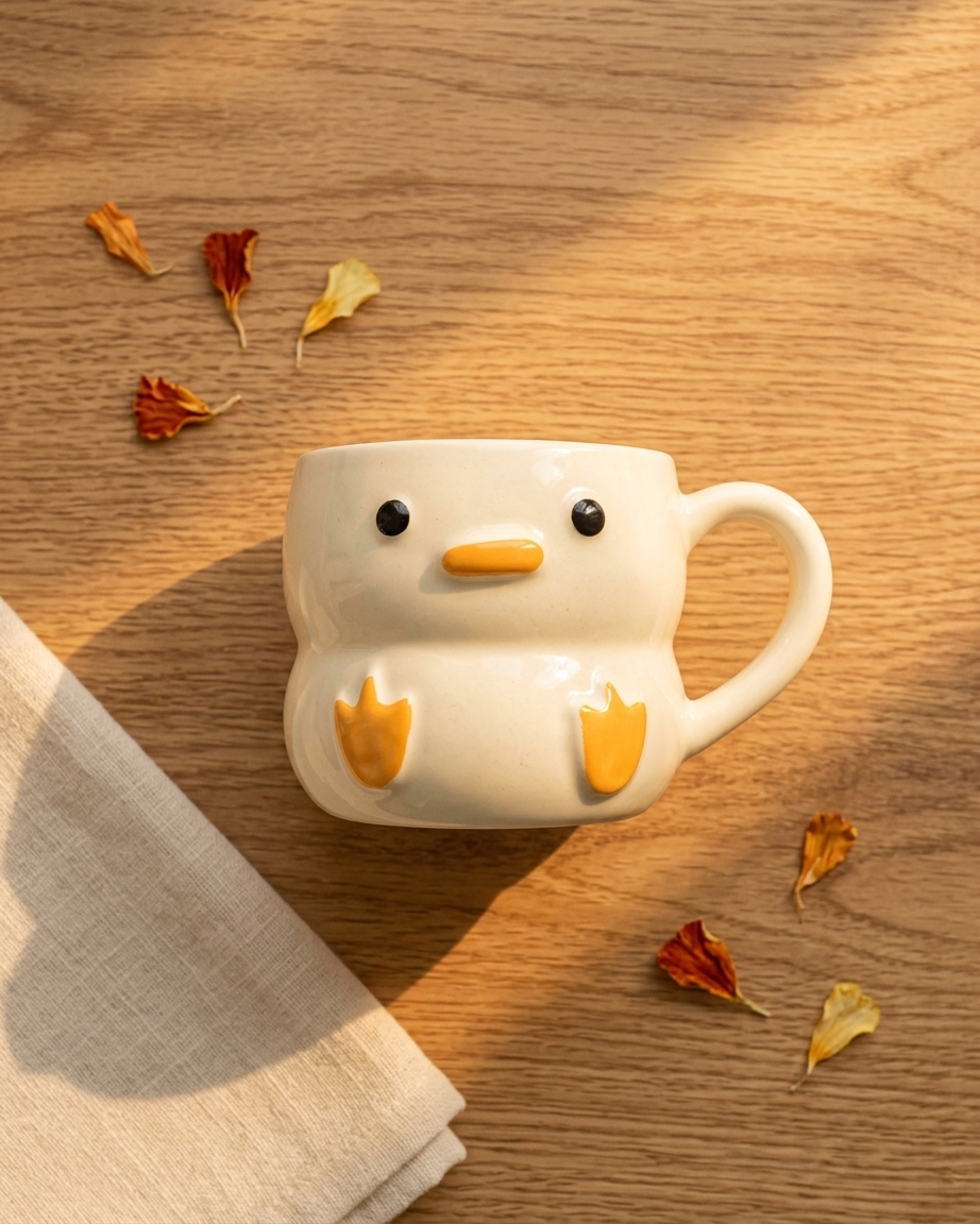The Duck Mug — Chubby Ceramic Cutie 🐥