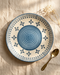 The Mandala Plate Set — 2 Ceramic Folk Art Dinner Plates 💙