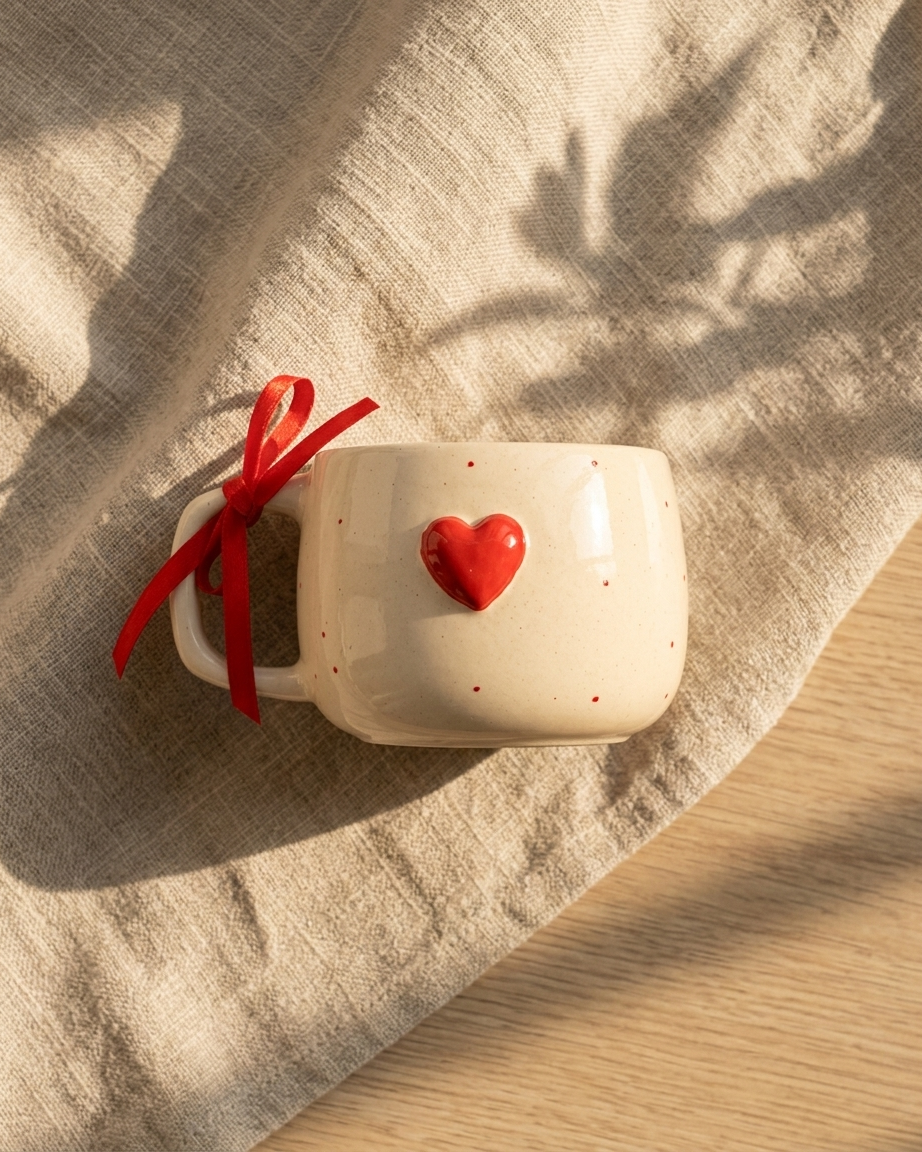 The Chunky Heart Mug Set — Ceramic Couple Duo 🎀❤️