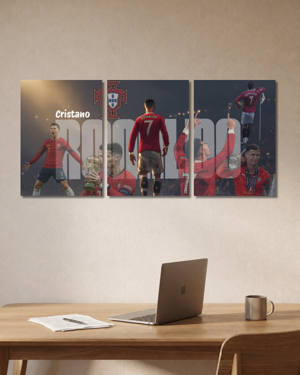 Cristiano Ronaldo CR7 Portugal – 3 Panel Split Poster Set