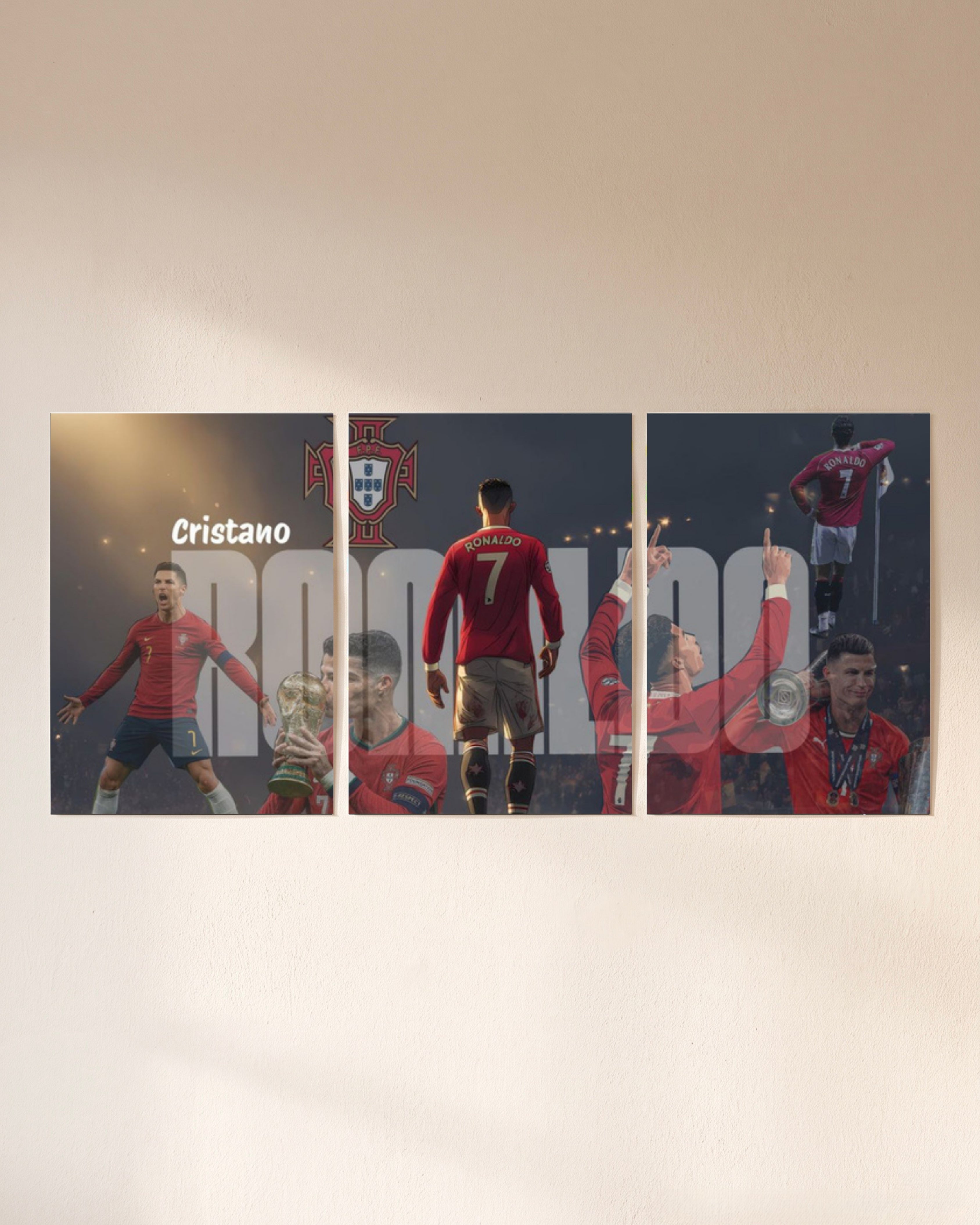 Cristiano Ronaldo Split Poster - Wall Mockup