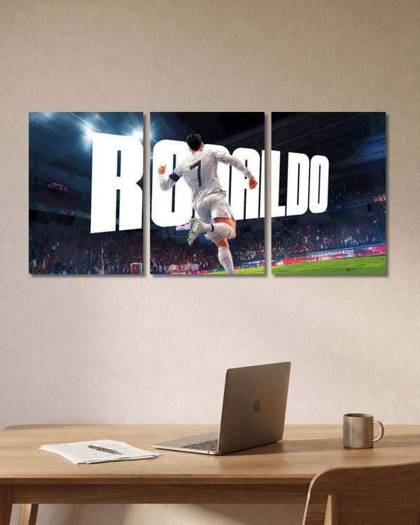 Ronaldo Stadium Sprint – 3 Panel Split Poster Set