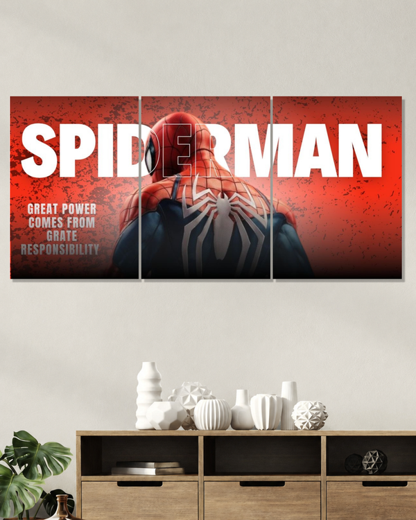 Spiderman Great Power – 3 Panel Split Poster Set